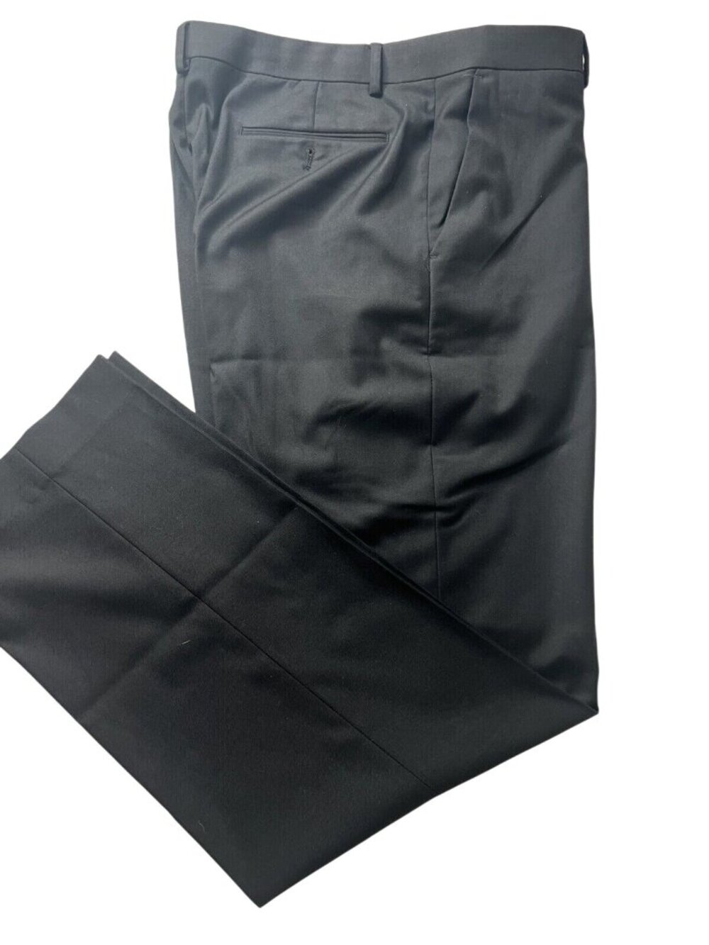 Murano Black Dress Pants Mens Flat Front W/Button & Zip Closure 38x32